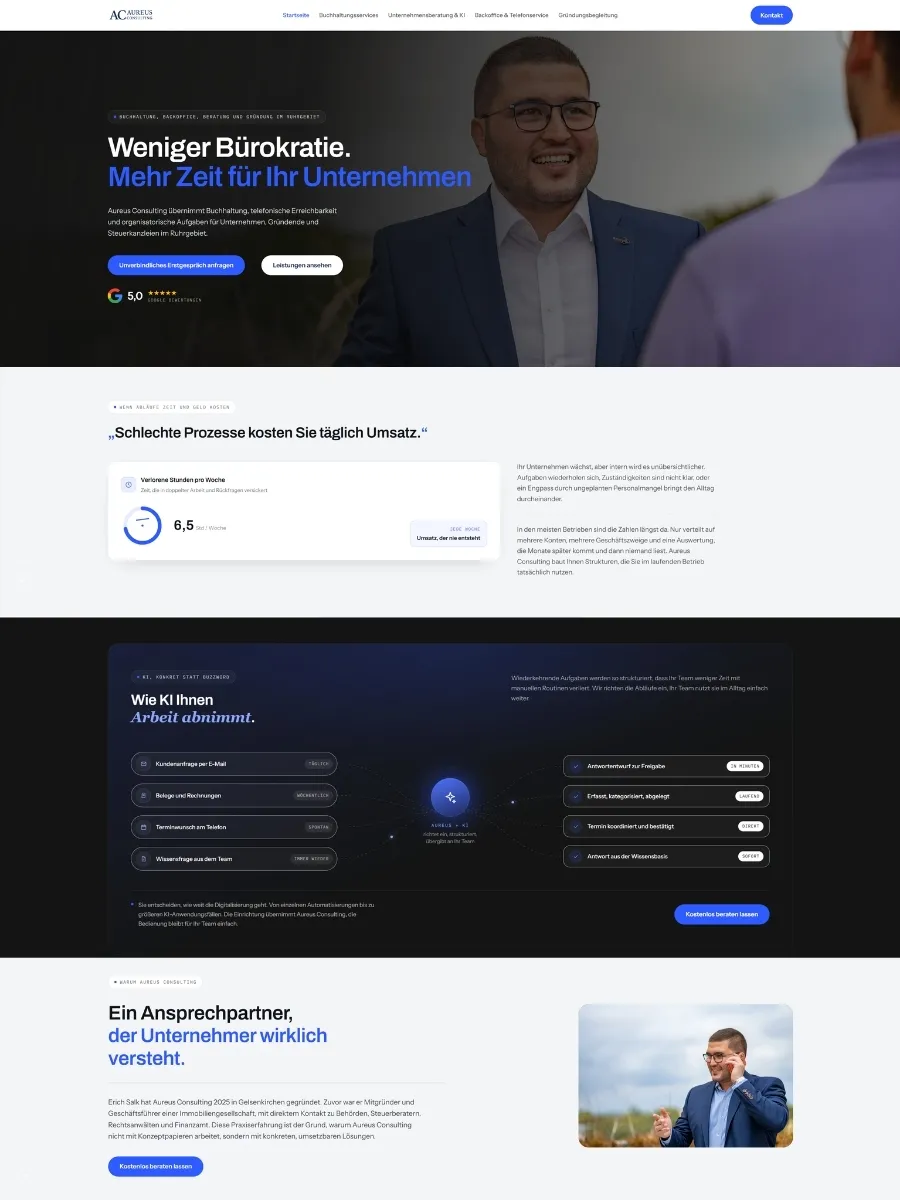 Neue Website von Aureus Consulting