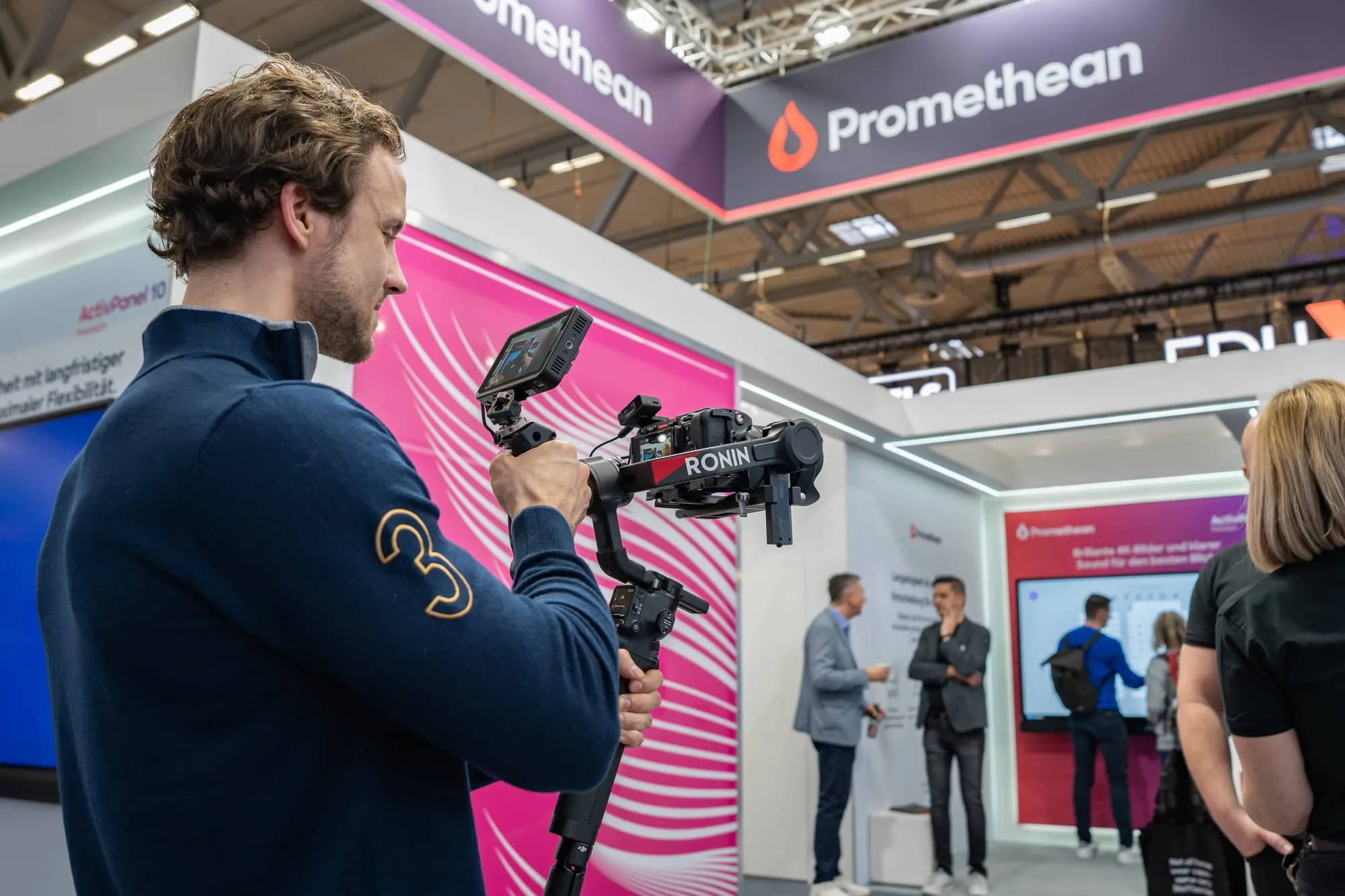 Videodreh von That’s it. Marketing auf dem Messestand von Promethean